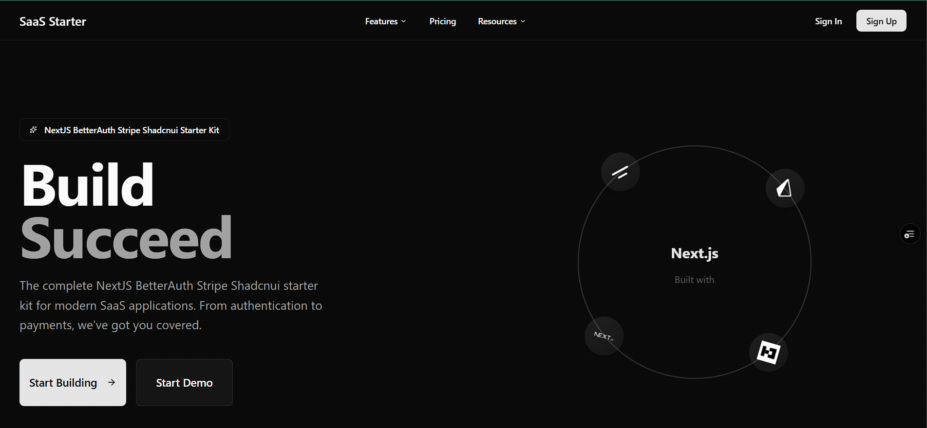 SaaS Starter Project Preview